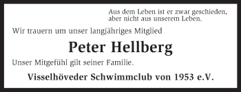 Traueranzeige von Peter Hellberg von KRZ