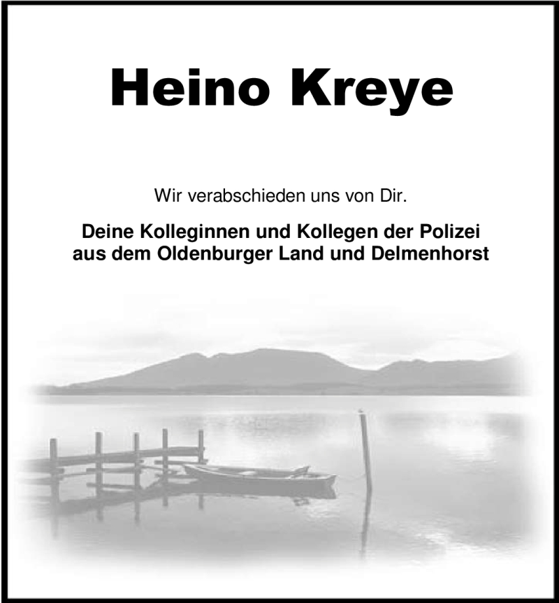  Traueranzeige für Heino Kreye vom 27.11.2009 aus 