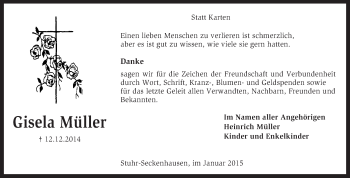 Traueranzeige von Gisela Müller von KRZ