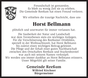 Traueranzeige von Horst Bellmann von KREISZEITUNG SYKE