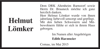 Traueranzeige von Helmut Lömker von KRZ