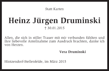 Traueranzeige von Heinz Jürgen Druminski von KRZ