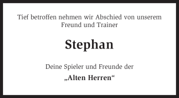 Traueranzeige von Stephan Saul von KREISZEITUNG SYKE