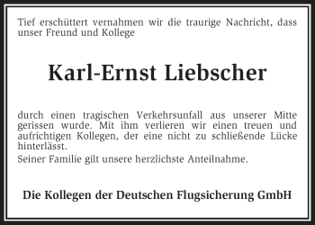 Traueranzeige von Karl-Ernst Liebscher von KREISZEITUNG SYKE