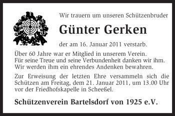 Traueranzeige von Günter Gerken von KREISZEITUNG SYKE