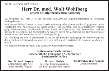 Traueranzeige von Wolf Wohlberg von KREISZEITUNG SYKE