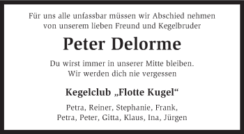 Traueranzeige von Peter Delorme von KRZ