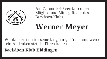 Traueranzeige von Werner Meyer von KREISZEITUNG SYKE