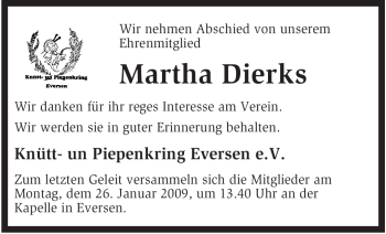 Traueranzeige von Martha Diers von KREISZEITUNG SYKE