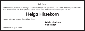 Traueranzeige von Helga Hirsekorn von KREISZEITUNG SYKE