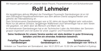 Traueranzeige von Rolf Lehmeier von KREISZEITUNG SYKE