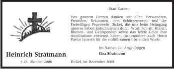 Traueranzeige von Heinrich Stratmann von KREISZEITUNG SYKE