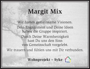 Traueranzeige von Margit Mix von KRZ