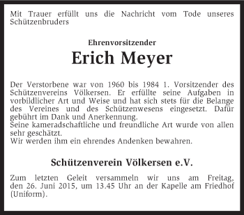 Traueranzeige von Erich Meyer von KRZ