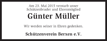 Traueranzeige von Günter Müller von KRZ