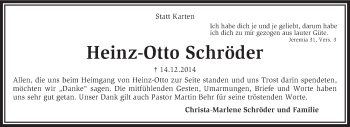 Traueranzeige von Heinz-Otto Schröder von KRZ