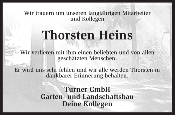 Traueranzeige von Thorsten Heins von KRZ