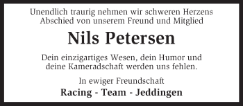 Traueranzeige von Nils Petersen von KRZ