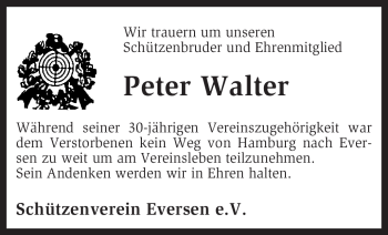 Traueranzeige von Peter Walter von KREISZEITUNG SYKE