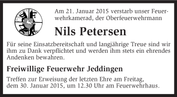 Traueranzeige von Nils Petersen von KRZ