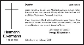 Traueranzeige von Hermann Eikermann von KREISZEITUNG SYKE