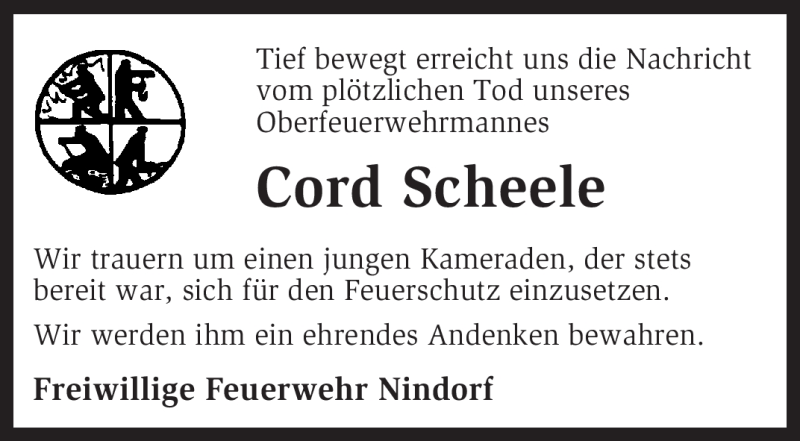  Traueranzeige für Cord Scheele vom 29.07.2009 aus KREISZEITUNG SYKE