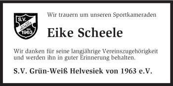 Traueranzeige von Eike Scheele von KRZ