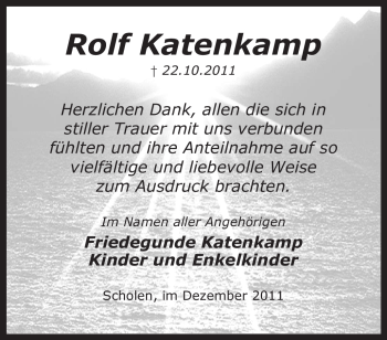 Traueranzeige von Rolf Katenkamp von KREISZEITUNG SYKE