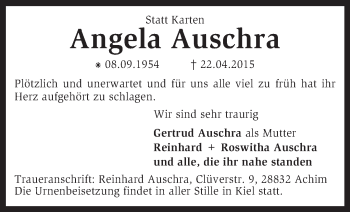 Traueranzeige von Angela Auschra von KRZ