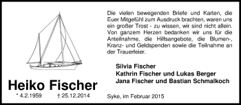 Traueranzeige von Heiko Fischer von KRZ