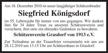 Traueranzeige von Siegfried Königsdorf von KREISZEITUNG SYKE