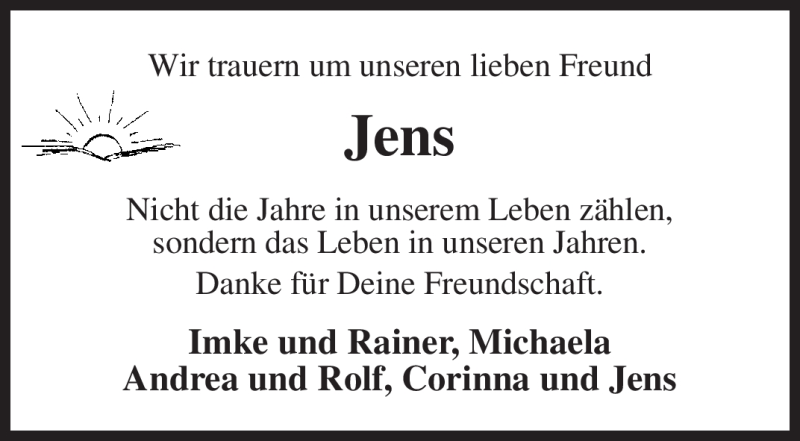  Traueranzeige für Jens Ripke vom 09.12.2010 aus KREISZEITUNG SYKE