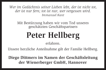 Traueranzeige von Peter Hellberg von KRZ