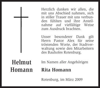 Traueranzeige von Helmut Homann von KREISZEITUNG SYKE