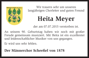 Traueranzeige von Heita Meyer von KRZ