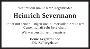 Traueranzeige von Heinrich Severmann von KREISZEITUNG SYKE