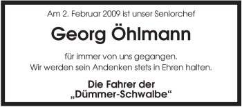 Traueranzeige von Georg Öhlmann von KREISZEITUNG SYKE