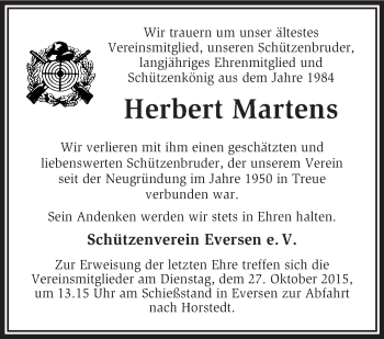 Traueranzeige von Herbert Martens von KRZ