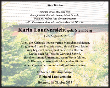 Traueranzeige von Karin Landversicht von KRZ