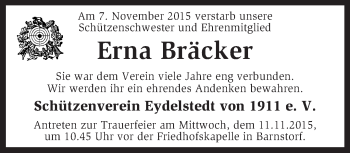 Traueranzeige von Erna Bräcker von KRZ