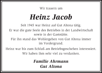 Traueranzeige von Heinz Jacob von KRZ