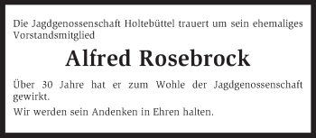 Traueranzeige von Alfred Rosebrock von KRZ