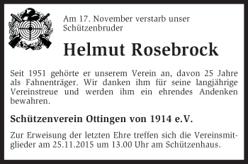 Traueranzeige von Helmut Rosebrock von KRZ