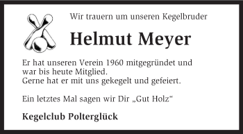 Traueranzeige von Helmut Meyer von KRZ