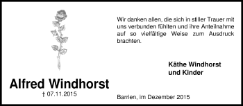 Traueranzeige von Alfred Windhorst von KRZ