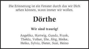 Traueranzeige von Dörthe Feist von KRZ