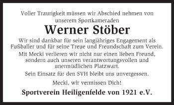 Traueranzeige von Werner Stöber von KRZ