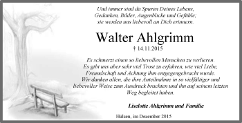 Traueranzeige von Walter Ahlgrimm von KRZ