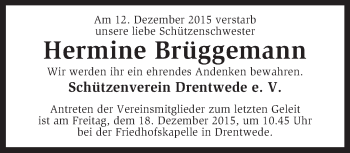 Traueranzeige von Hermine Brüggemann von KRZ