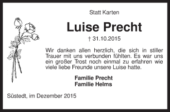 Traueranzeige von Luise Precht von KRZ